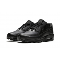 Nike Air Max 90 Leather Black с мехом