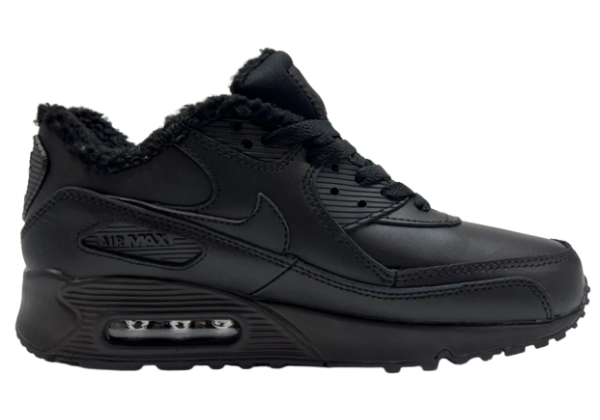 Кроссовки Nike Air Max 90 Winter Mono Black кожаные