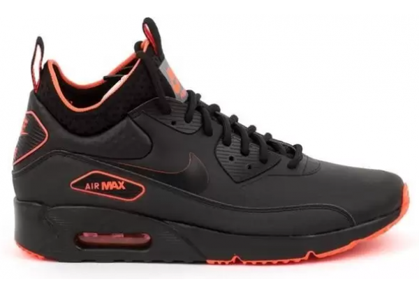 Кроссовки Nike Air Max 90 Winter черные с оранжевым