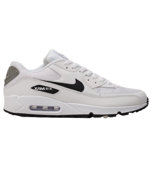 Кроссовки Nike Air Max 90 белые с черным логотипом