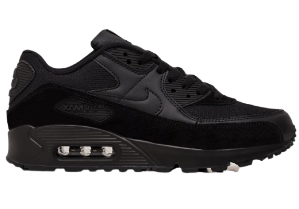 Кроссовки Nike Air Max 90 черные с замшевой полоской