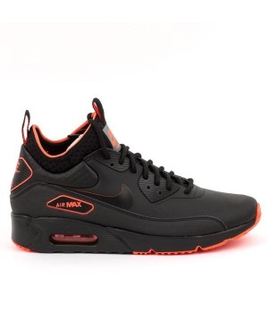 Кроссовки Nike Air Max 90 Winter черные с оранжевым