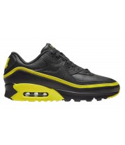 Кроссовки Nike Air Max 90 кожаные черные с желтым