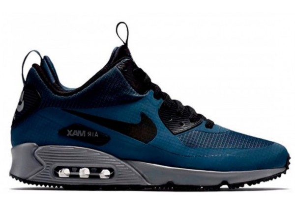 Кроссовки Nike Air Max 90 Mid Blue синие с черным